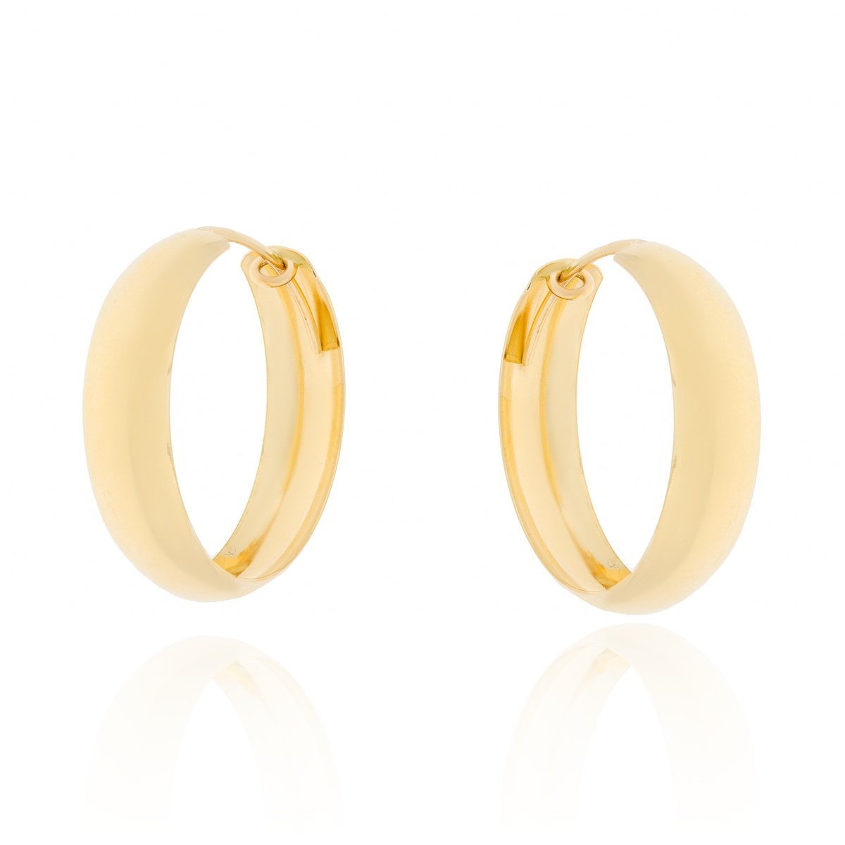 Złote kolczyki gładkie koła 25 mm pr. 585