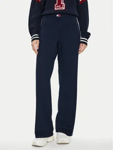 Tommy Jeans Spodnie materiałowe Badge DW0DW18532 Granatowy Wide Leg - Spodnie damskie - miniaturka - grafika 1