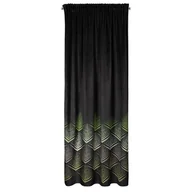 Zasłony - Zasłona 140x270 Angelina czarna oliwkowa welurowa gotowa na taśmie D91 - miniaturka - grafika 1
