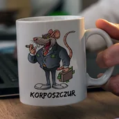 Kubki - Śmieszny kubek z nadrukiem - Korposzczur - miniaturka - grafika 1