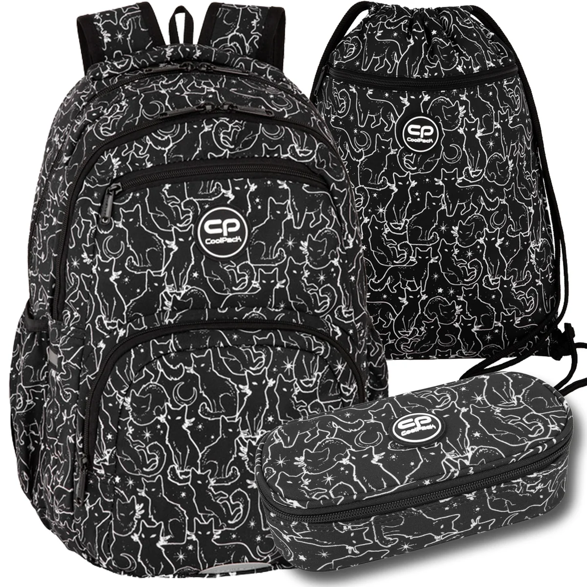 Zestaw 3-elementowy do klasy 4-8 plecak piórnik worek Coolpack Koty