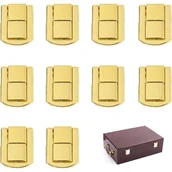 Zawiasy, okucia i inne akcesoria - 10 sztuk zatrzasków dźwigniowych, zatrzaski do pudełek na biżuterię z 40 śrubami, zatrzaski do pudełek na biżuterię, małe pudełka na biżuterię, zatrza - miniaturka - grafika 1