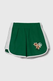 Spodnie i spodenki dla dziewczynek - Guess szorty dziecięce kolor zielony z aplikacją - grafika 1