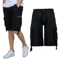 Odzież taktyczna i umundurowanie - Spodenki Alpha Industries Jet Short 191200 03 - Czarne  32 - miniaturka - grafika 1