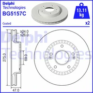 Tarcze hamulcowe - Tarcza hamulcowa DELPHI BG5157C - miniaturka - grafika 1