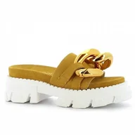 Klapki i japonki damskie - Zamszowe klapki damskie na platformie CARINII - Carinii - miniaturka - grafika 1