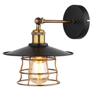 Lampy ścienne - Globo Lighting Viejo kinkiet 1x60W czarny mat/miedziany 15086BW - miniaturka - grafika 1