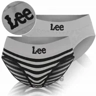 Majtki damskie - Lee Figi Majtki Damskie Poliamid 42111 Szare Paski 2 sztuki Rozmiar S - miniaturka - grafika 1