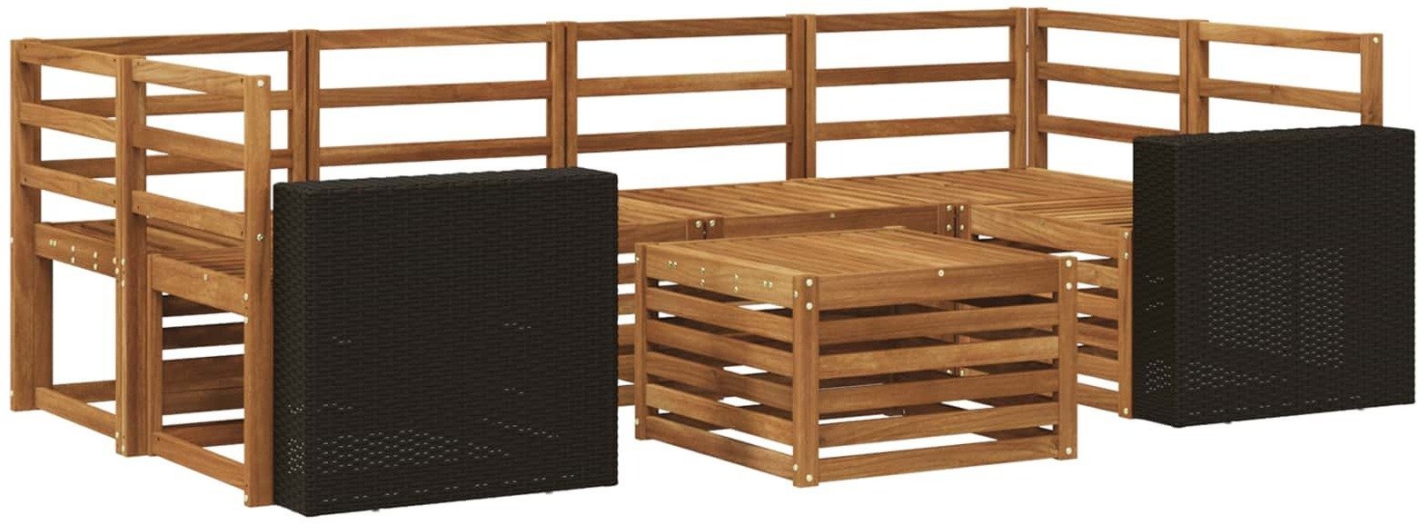 vidaXL Zestaw sof na zewnątrz 7 pcs naturalny Lite Drewno Akacji