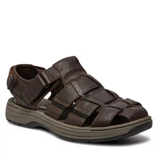 Sandały Clarks Saltway Cove 26176900 Dark Brown Lea - Sandały męskie - miniaturka - grafika 1