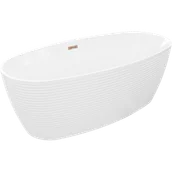 Wanny - Mexen Lira wanna wolnostojąca wzór 170 x 80 cm, biała, przelew różowe złoto - 52831708000-60 - miniaturka - grafika 1