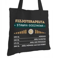 Torby i wózki na zakupy - Torba Bawełniana dla Fizjoterapeuty Czarna Na Prezent Trwały Nadruk - miniaturka - grafika 1