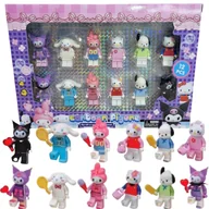 Figurki dla dzieci - Klocki Kuromi Hello Kitty MINI FIGURKI 12 szt LUDZIKI POSTACIE + AKCESORIA - miniaturka - grafika 1
