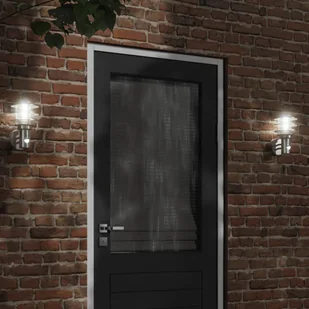 The Living Store Kinkiety zewnętrzne z czujnikiem ruchu - 2 szt. - srebrne - stal - Zewnętrzna Lampa Ścienna - Lampy ogrodowe - miniaturka - grafika 1