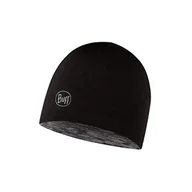 Czapki damskie - Buff Dwustronna lekka czapka z merynosem czarna grafit wielokolorowe paski unisex jeden rozmiar - miniaturka - grafika 1