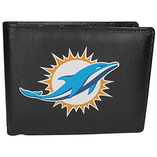Siskiyou Sports NFL męski portfel Miami Dolphins Bi-fold duże logo jeden rozmiar czarny