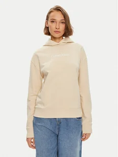 Calvin Klein Bluza Hero Logo K20K205449 Beżowy Regular Fit - Bluzy damskie - miniaturka - grafika 1