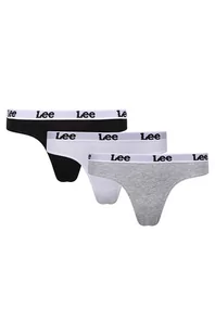 Lee bawełniane figi damskie z niskim stanem 3-pack Diana, Kolor biało-szaro-czarny, Rozmiar S, LEE - Intymna - Majtki damskie - miniaturka - grafika 1