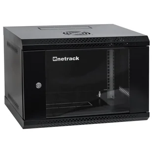 Szafa wisząca rack 19" 6u, 400mm, netrack eco-line, czarna, drzwi przeszklone 019-060-540-012E - Szafy rack - miniaturka - grafika 1