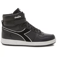 Buty sportowe damskie - Buty Diadora Magic Basket Mid Icona Leather 501.178566-C0200 - biało-czarne - miniaturka - grafika 1