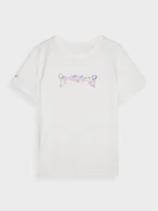 Koszulki sportowe damskie - Damski t-shirt z nadrukiem 4F 4FWAW24TTSHF1703 - biały - miniaturka - grafika 1