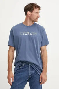 G-Star Raw t-shirt bawełniany męski kolor niebieski z nadrukiem - Koszulki męskie - miniaturka - grafika 1