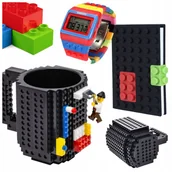 Kubki dla dzieci - ZESTAW KUBEK + NOTES DO MALOWANIA CZARNY + KLOCKOWY CYFROWY ZEGAREK - miniaturka - grafika 1