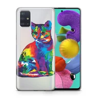 Etui i futerały do telefonów - Etui na telefon komórkowy Pokrowiec ochronny na Samsung Galaxy A71 Etui Bumper Cases TPU, Model: Samsung Galaxy A71, Wybierz wzór: Kolorowy kot - miniaturka - grafika 1