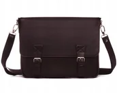 Torby męskie - BRĄZOWA LISTONOSZKA MĘSKA TORBA NA RAMIĘ SOLOME - miniaturka - grafika 1