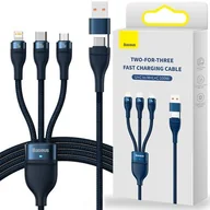 Kable USB - Baseus Flash Series II kabel USB Typ C / USB Typ A - USB Typ C / Lightning / micro USB 100 W 1,2 m niebieski (CASS030103) CASS030103 - miniaturka - grafika 1
