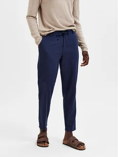Selected Homme Chinosy 16087636 Granatowy Slim Tapered Fit - Spodnie męskie - miniaturka - grafika 1
