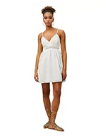 Sukienki - Koton Damska bawełniana sukienka spaghetti w paski szydełkowana detal mini, biały (000), 38 - miniaturka - grafika 1