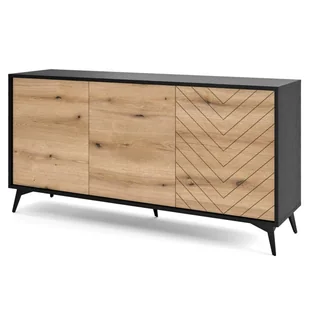 Komoda DIAMOND K154 Dąb evoke / czarny - Komody - miniaturka - grafika 1