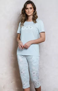 Piżama damska niebieska na krótki rękaw z nogawką 3/4 Wanilia, Kolor niebieski-wzór, Rozmiar S, Italian Fashion - Intymna - Piżamy damskie - miniaturka - grafika 1