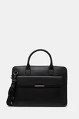 Torby podróżne - Tommy Hilfiger torba na laptopa skórzana kolor czarny AM0AM13993 - miniaturka - grafika 1