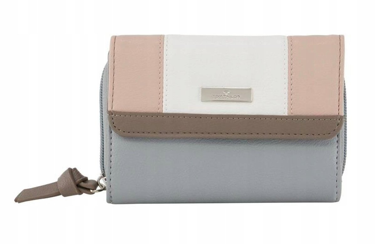 TOM TAILOR Portfel Damski Średni Różowy Skórzany Juna