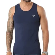 Koszulki męskie - GUESS T-SHIRT MĘSKI GRANATOWY Z LOGO BEZ RĘKAWKÓW L I1B - miniaturka - grafika 1