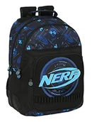 Plecaki - Safta NERF Boost podwójny plecak do wózka, idealny dla dzieci w różnym wieku, wygodny i wszechstronny, jakość i wytrzymałość, 32x15x42 cm, kolor czarny, czarny, Estándar, Casual - miniaturka - grafika 1