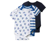 Body dla niemowląt - lupilu® Body niemowlęce z bawełny, 3 sztuki (Paski/granatowy/biały, 74/80) - miniaturka - grafika 1