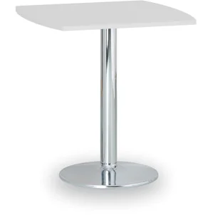 B2B Partner Stolik wysoki Filip II, 660 x 660 mm, chromowana podstawa, płyta biała 423259 - Stoły i stoliki do biura - miniaturka - grafika 1