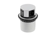 Przedłużacze i rozgałęźniki - GTV Gniazdo meblowe nablatowe wpuszczane AE-BPW3U100U-53 COMFORT fi 100mm 3 x gniazdo z uziemieniem 2 x USB 24A aluminiowe - miniaturka - grafika 1
