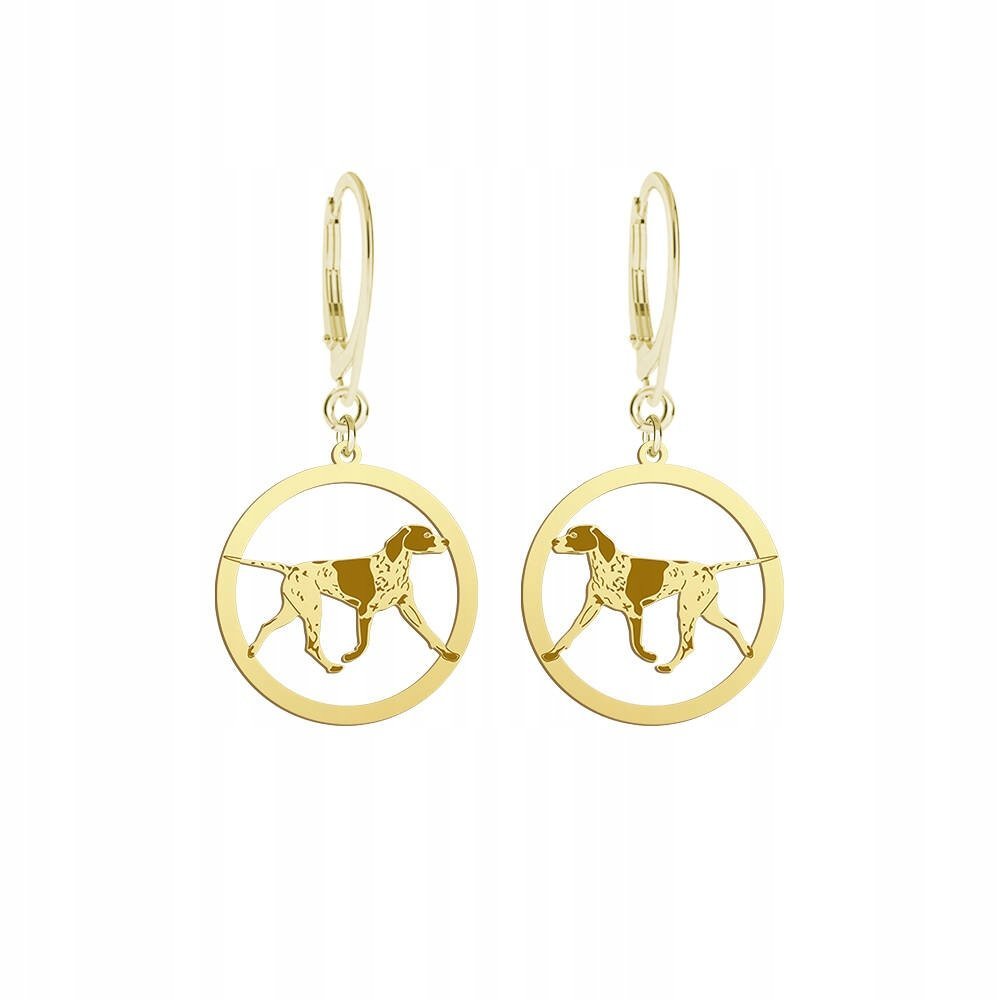 Kolczyki Złote z Wyżeł Niemiecki Krótkowłosy 925 Prezent GRAWER GRATIS