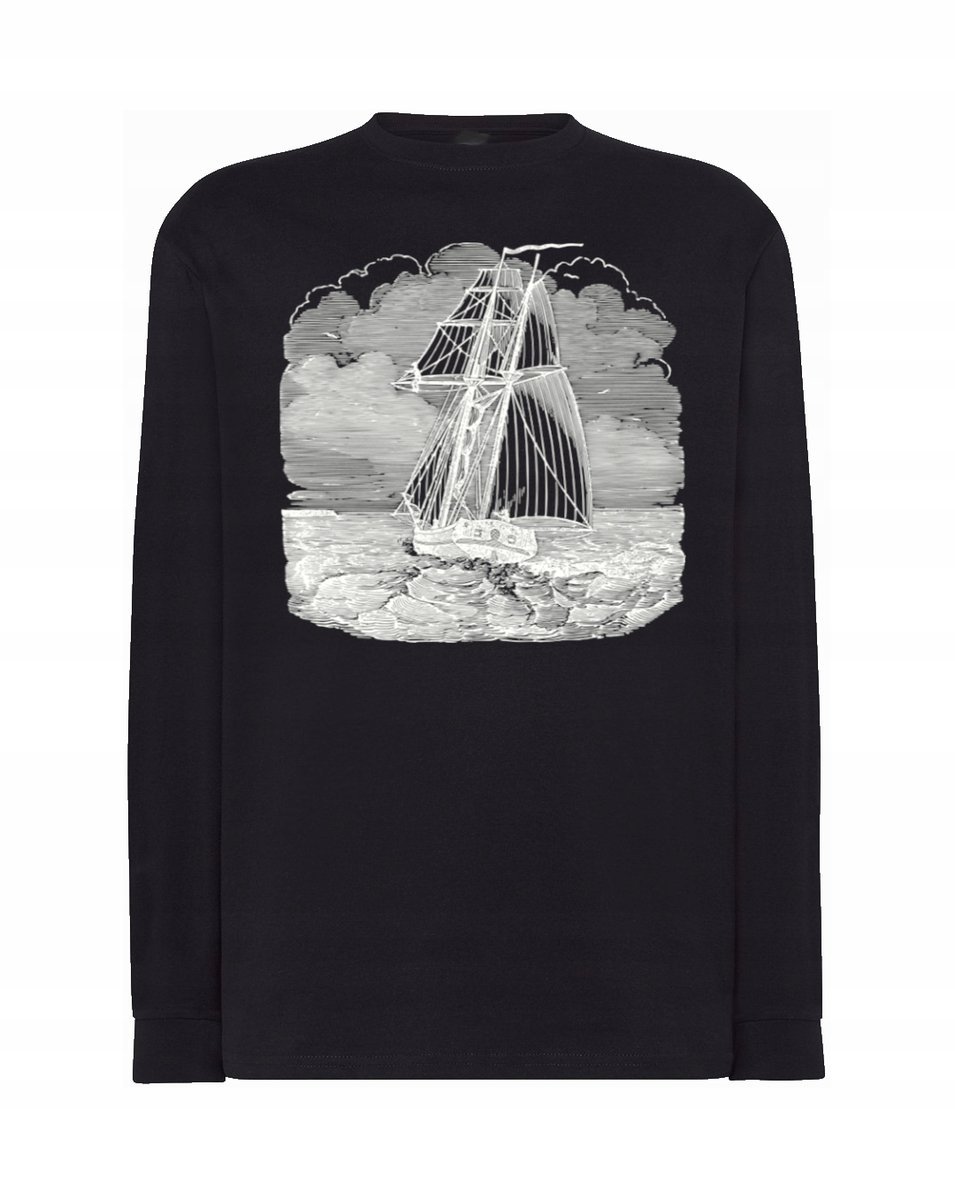 Longsleeve męski nadruk STATEK ŻEGLUGA r.M