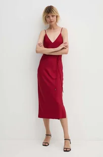 Calvin Klein sukienka kolor bordowy midi prosta K20K207566 - Sukienki - miniaturka - grafika 1