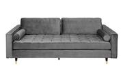 Sofy i kanapy - Invicta Interior Sofa cozy velvet 225 cm szary aksamit 39846 - miniaturka - grafika 1