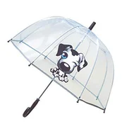 Parasole - SMATI Parasol dziecięcy przezroczysty dzwonek - fluorescencyjny obramowanie, Czarny pies, Taille unique - miniaturka - grafika 1
