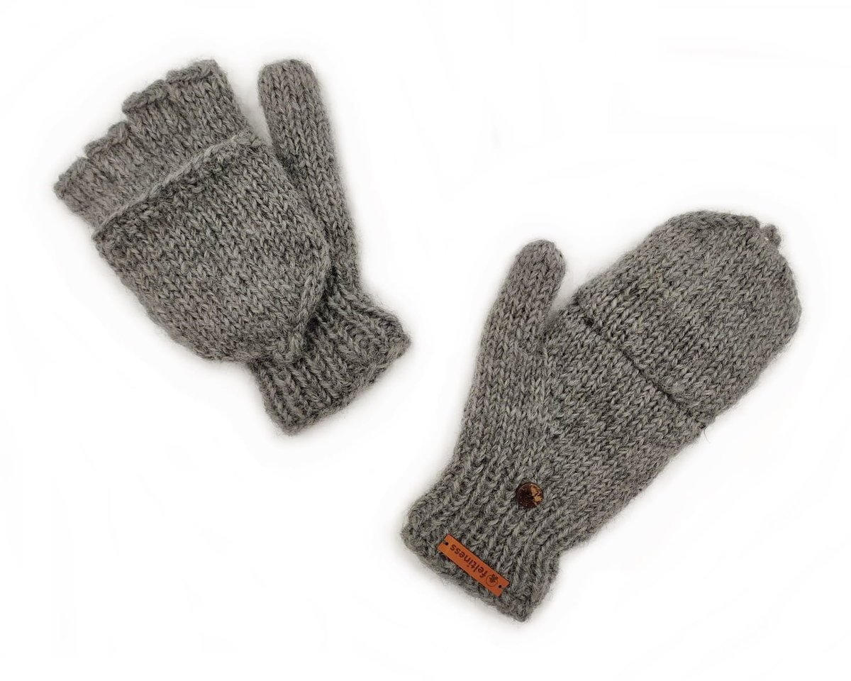 Feltiness, Rękawiczki wełniane z klapką bez palców, 100% wełna owcza