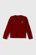 Swetry dla chłopców - Guess kardigan dziecięcy kolor czerwony - miniaturka - grafika 1