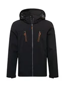 Kurtki męskie - Killtec Softshell/Męska kurtka zewnętrzna z odpinanym kapturem, Negro, L - miniaturka - grafika 1