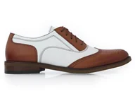 Półbuty męskie - Brązowo-białe obuwie męskie - spektatory, caponki T168 46 - miniaturka - grafika 1